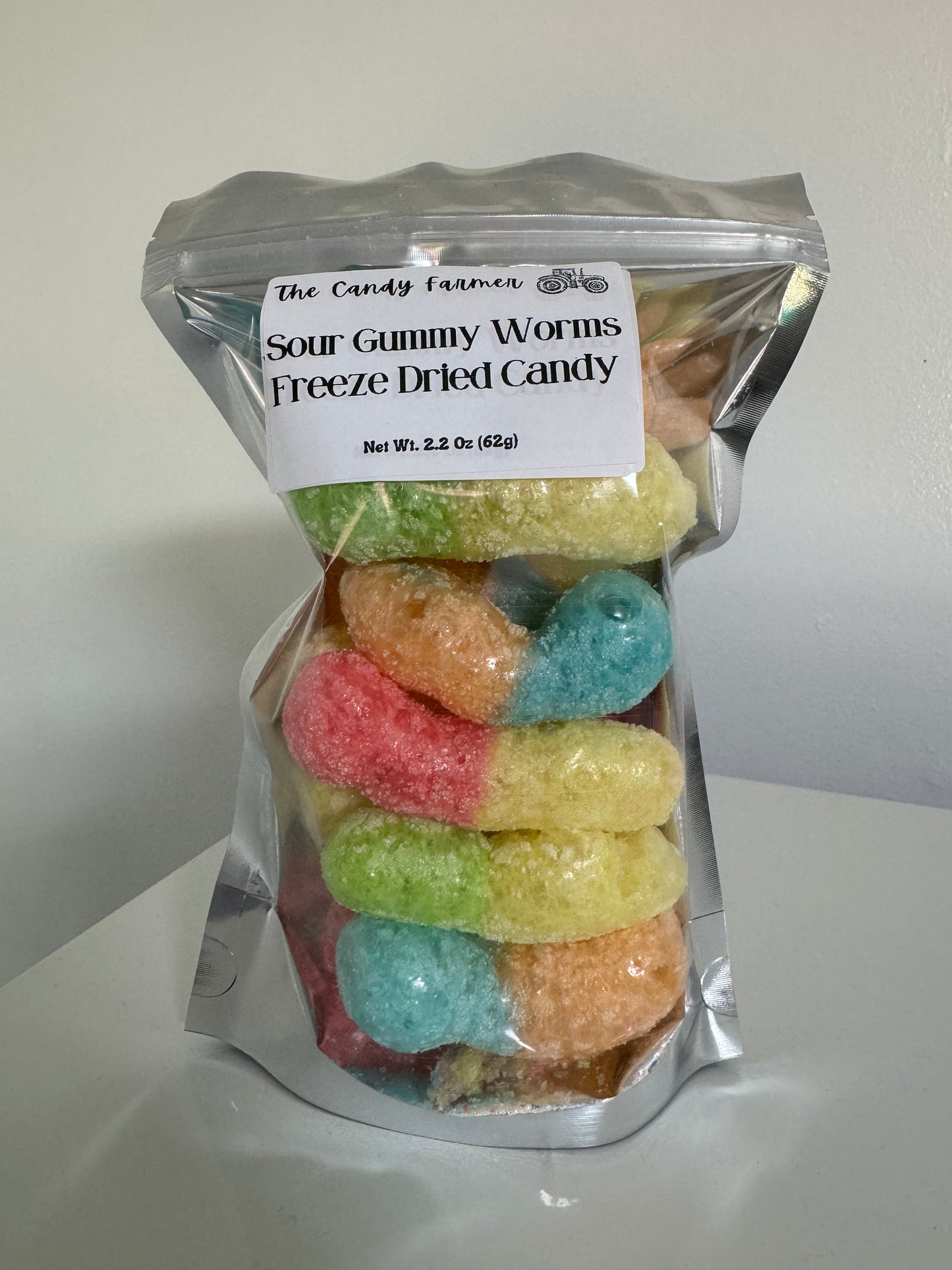 Sour Gummy Worms Freeze Dried Candy
